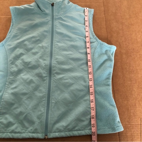 Columbia Vertex Quilted Down Blue Fleece Zip Up Vest Size Small - Picture 9 of 9